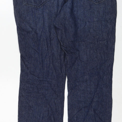 Selected Homme Mens Blue Cotton Straight Jeans Size 34 in L32 in Regular Zip