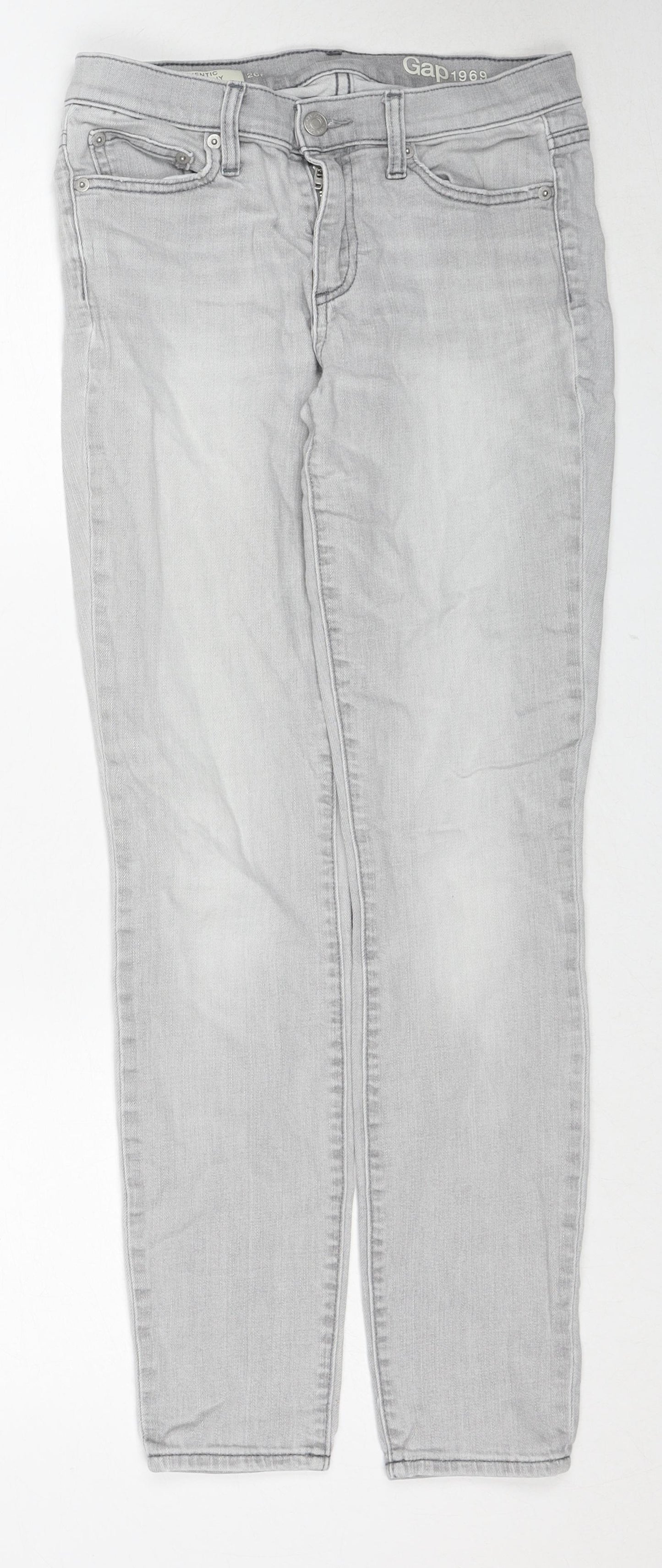 Gap Womens Grey Cotton Skinny Jeans Size 26 Regular Zip