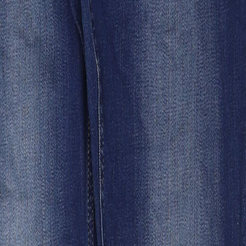 Marks and Spencer Womens Blue Cotton Skinny Jeans Size 12 Regular Zip