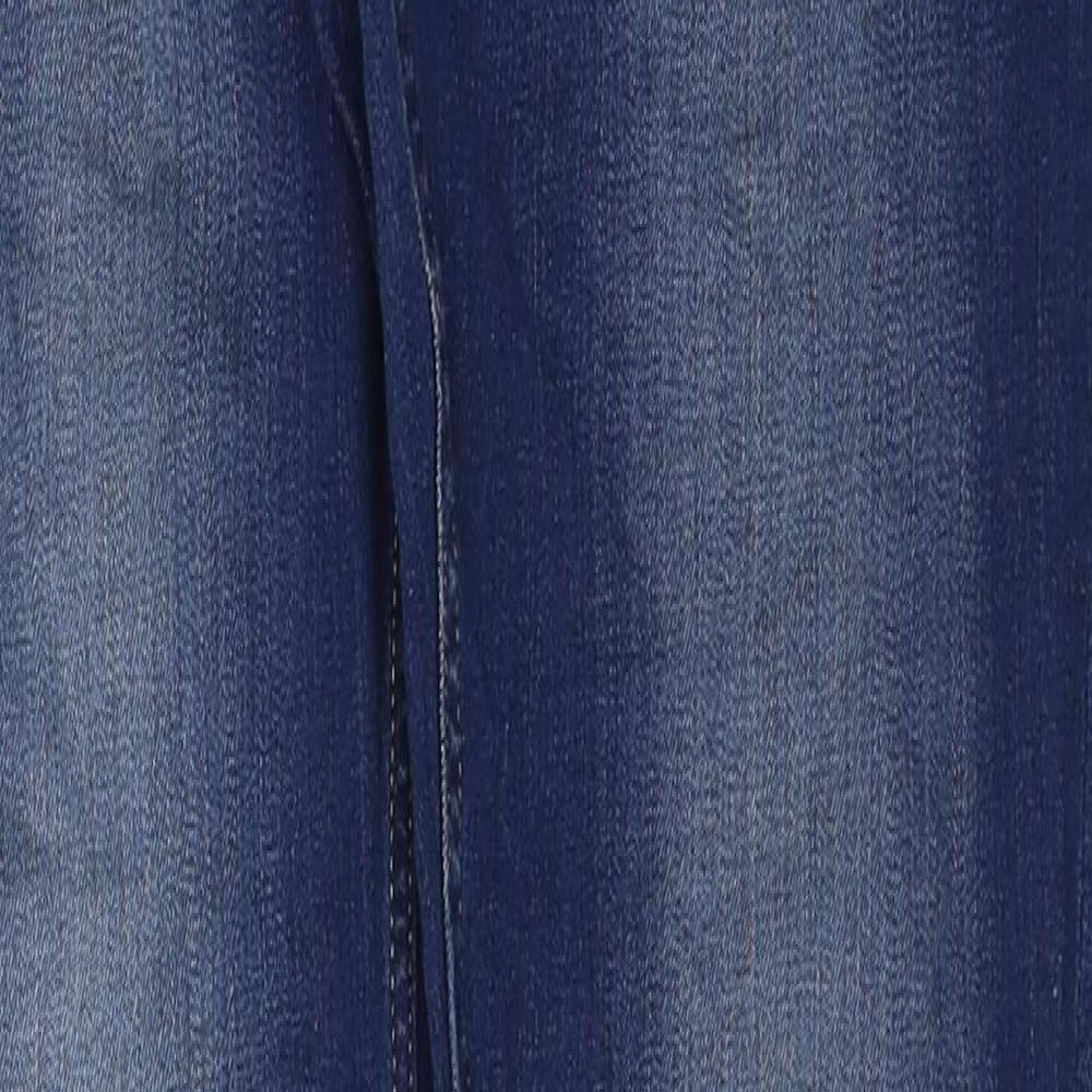 Marks and Spencer Womens Blue Cotton Skinny Jeans Size 12 Regular Zip