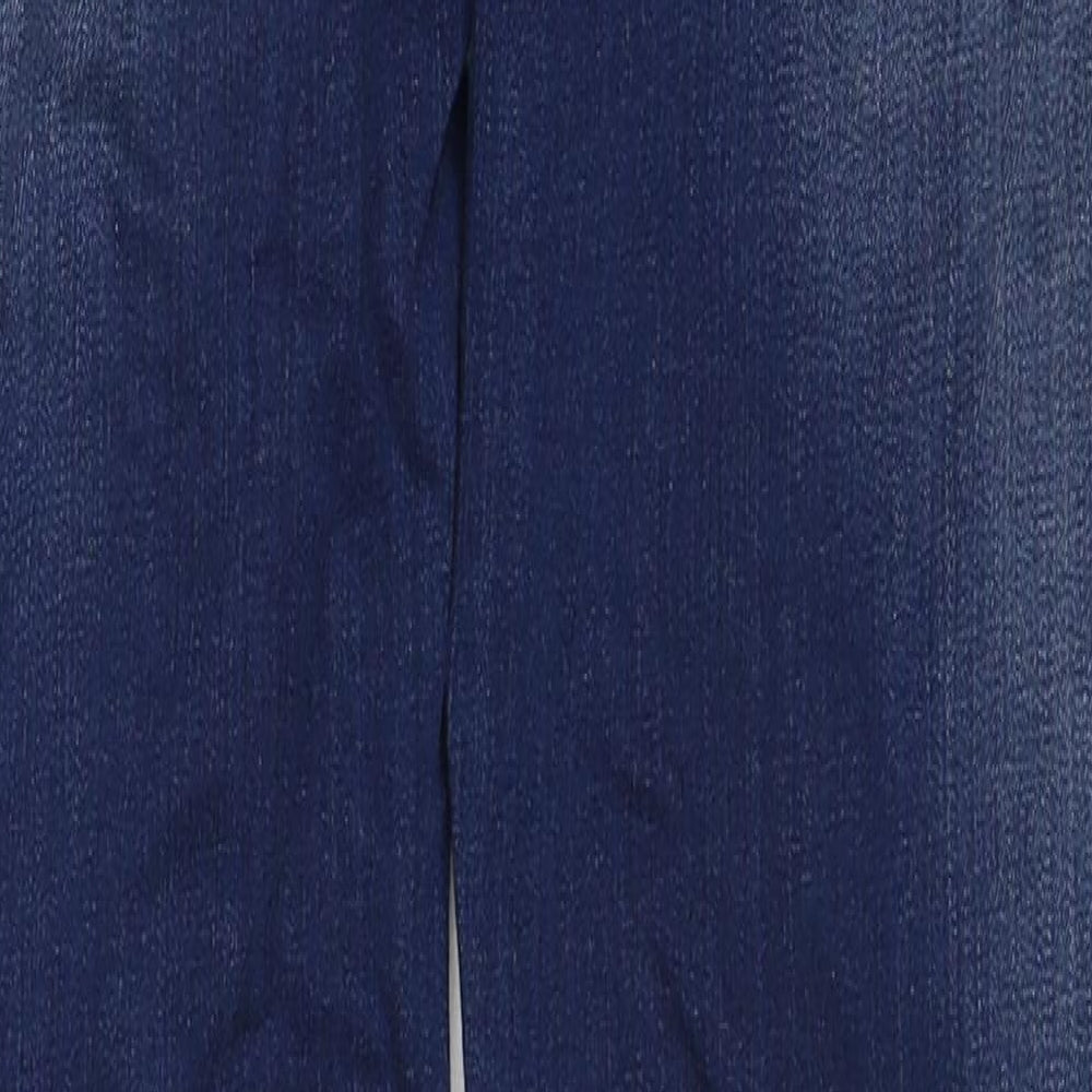 Marks and Spencer Womens Blue Cotton Skinny Jeans Size 12 Regular Zip