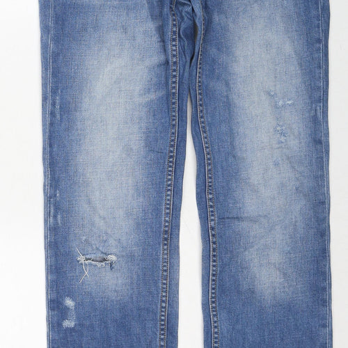 Gap Womens Blue Cotton Boyfriend Jeans Size 26 L32 in Regular Zip
