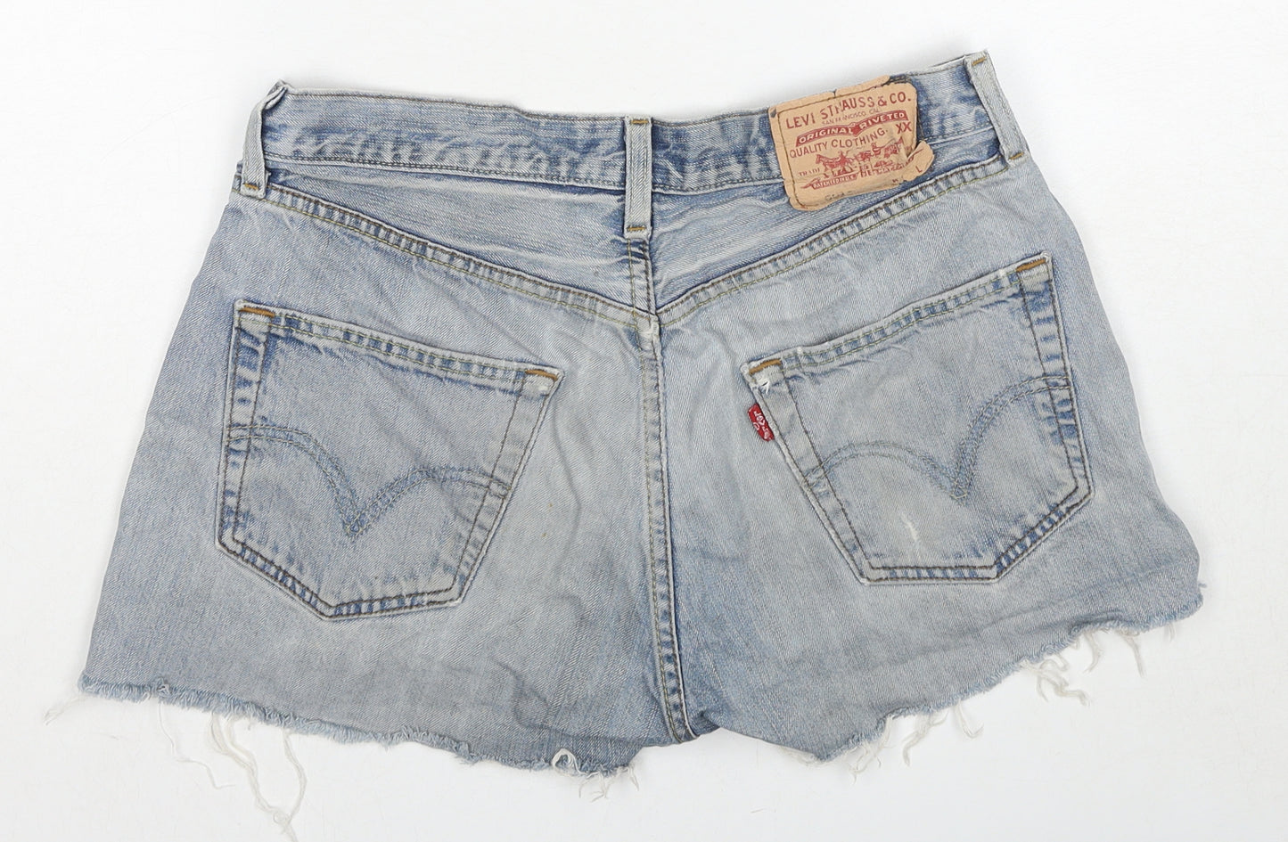 Levi's Womens Blue Cotton Cut-Off Shorts Size 32 in Regular Zip