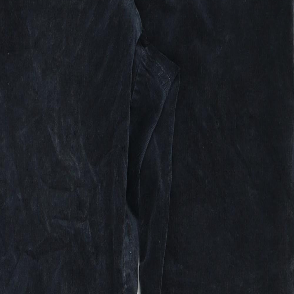 Marks and Spencer Womens Blue Cotton Trousers Size 14 Regular Zip