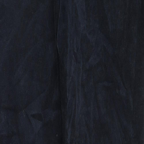 Marks and Spencer Womens Blue Cotton Trousers Size 14 Regular Zip