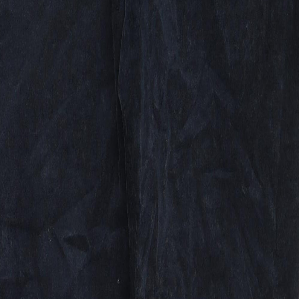 Marks and Spencer Womens Blue Cotton Trousers Size 14 Regular Zip