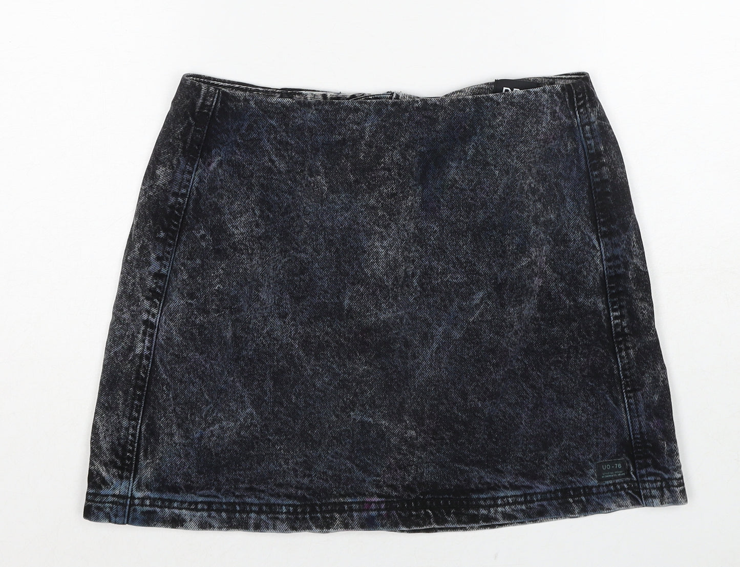 BOG Womens Black Cotton A-Line Skirt Size S Zip