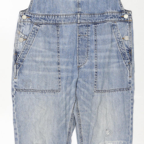 Gap Womens Blue Cotton Dungaree One-Piece Size S Button - Distressed