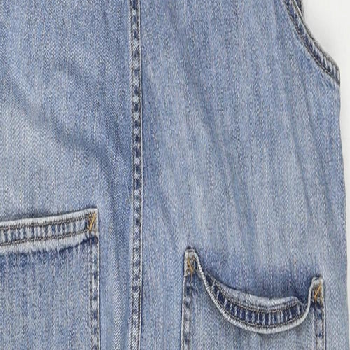 Gap Womens Blue Cotton Dungaree One-Piece Size S Button - Distressed