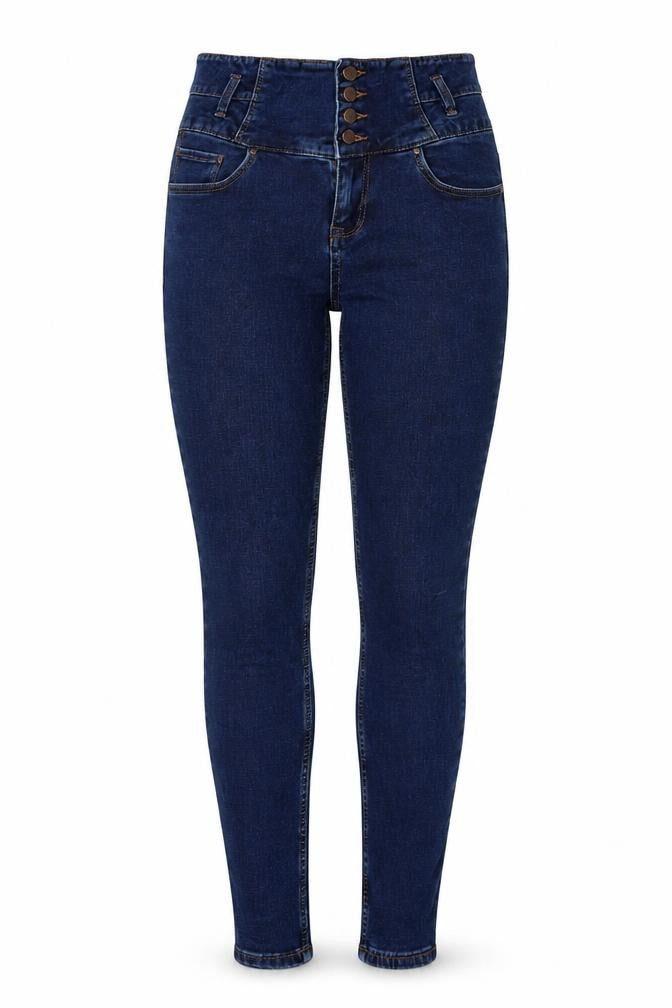 New Look Womens Blue Cotton Skinny Jeans Size 8 Regular Zip