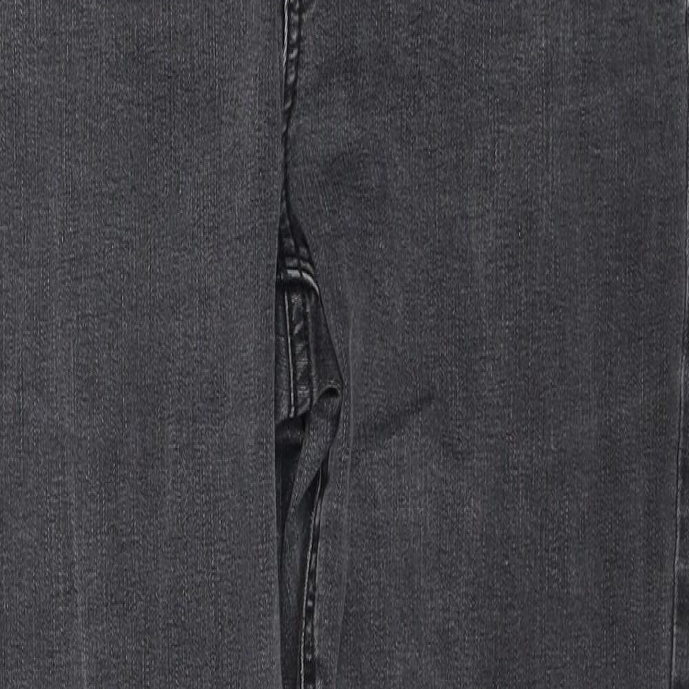 Marks and Spencer Womens Grey Cotton Skinny Jeans Size 14 Regular Zip