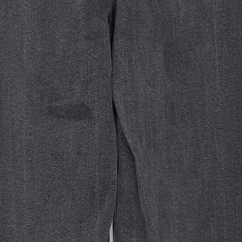 Marks and Spencer Womens Grey Cotton Skinny Jeans Size 14 Regular Zip