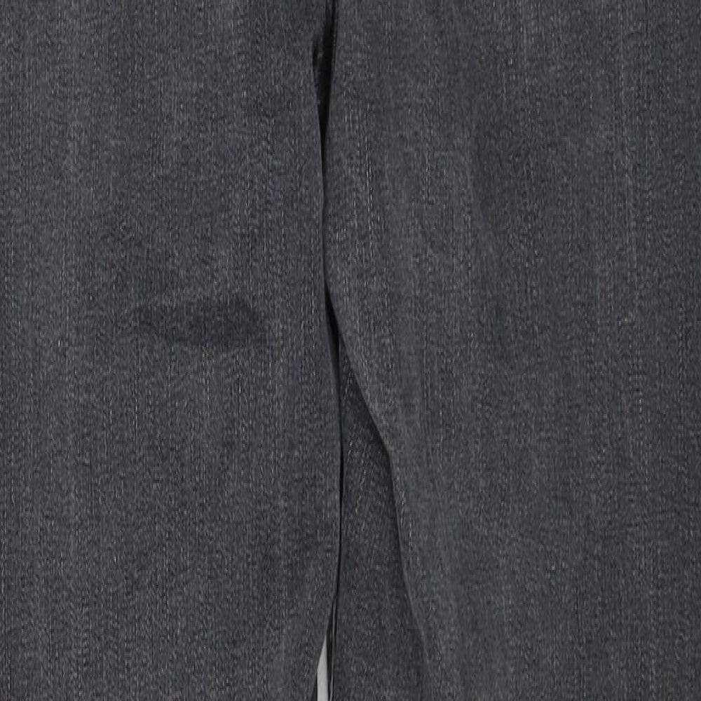 Marks and Spencer Womens Grey Cotton Skinny Jeans Size 14 Regular Zip