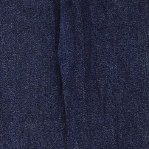 Marks and Spencer Mens Blue Cotton Straight Jeans Size 32 in L29 in Regular Zip