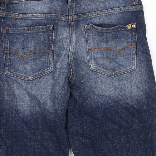 NEXT Womens Blue Cotton Chino Shorts Size 10 Regular Zip
