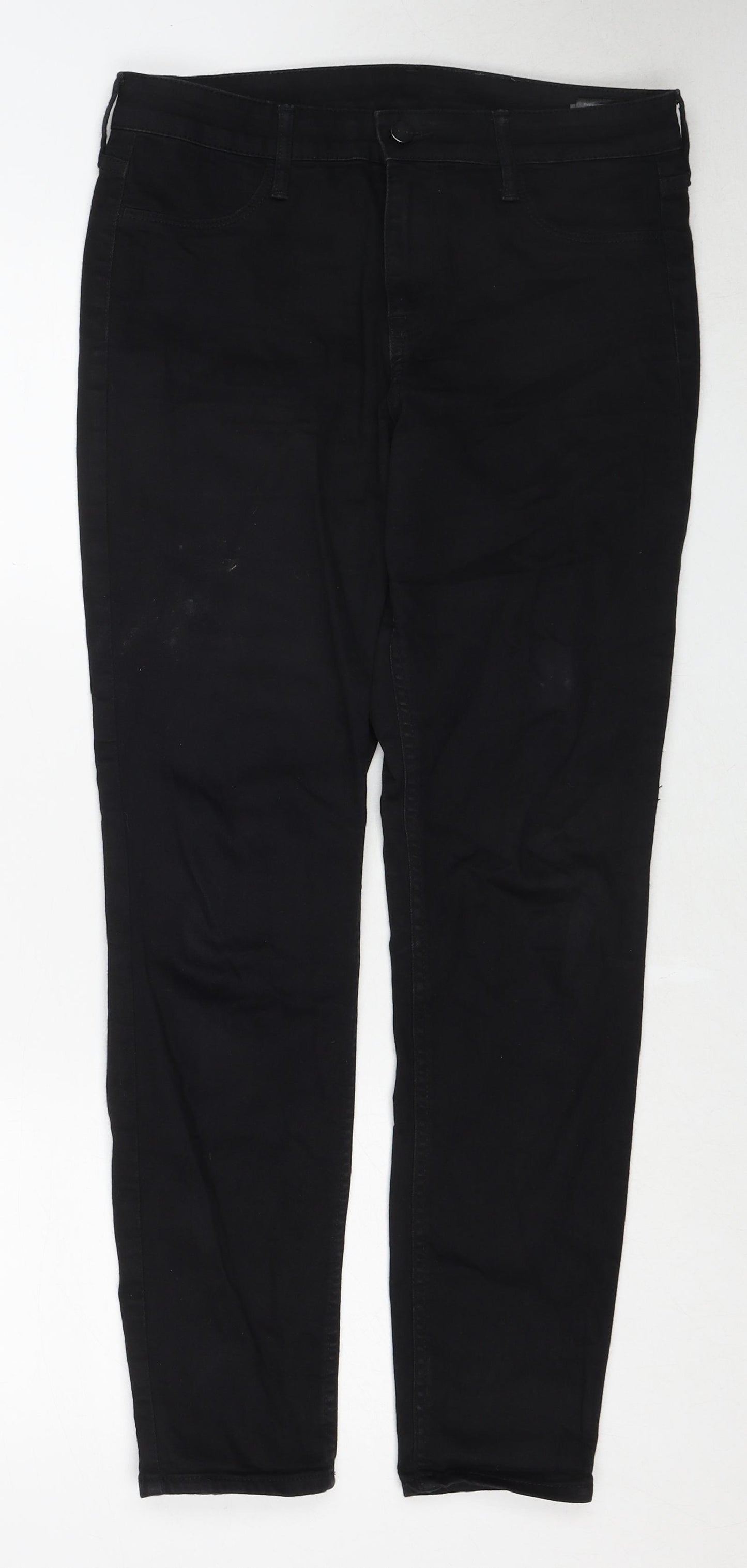 H&M Womens Black Cotton Skinny Jeans Size 29 in Regular Zip