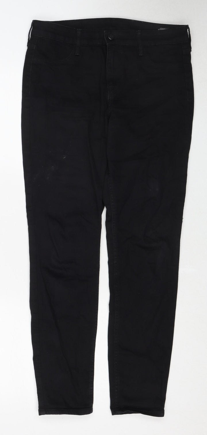 H&M Womens Black Cotton Skinny Jeans Size 29 in Regular Zip