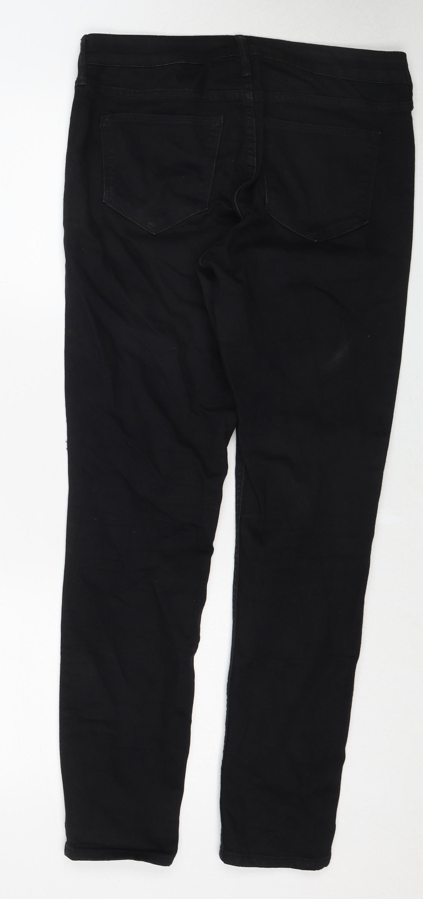 H&M Womens Black Cotton Skinny Jeans Size 29 in Regular Zip
