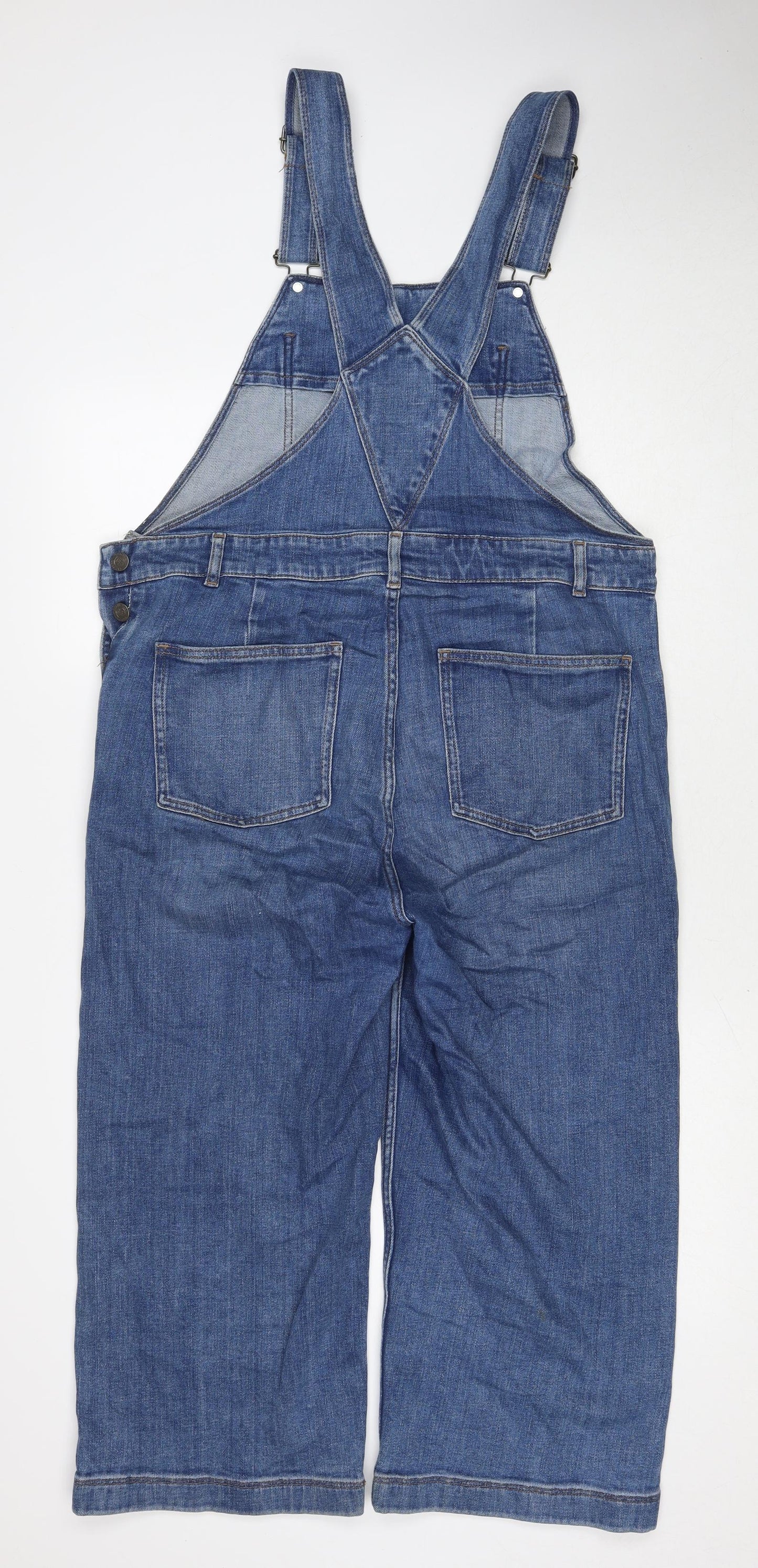 Fat Face Womens Blue Cotton Dungaree One-Piece Size 14 Zip
