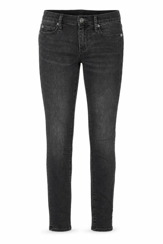 Front view of Gap women’s grey cotton skinny jeans, size UK 24, regular zip