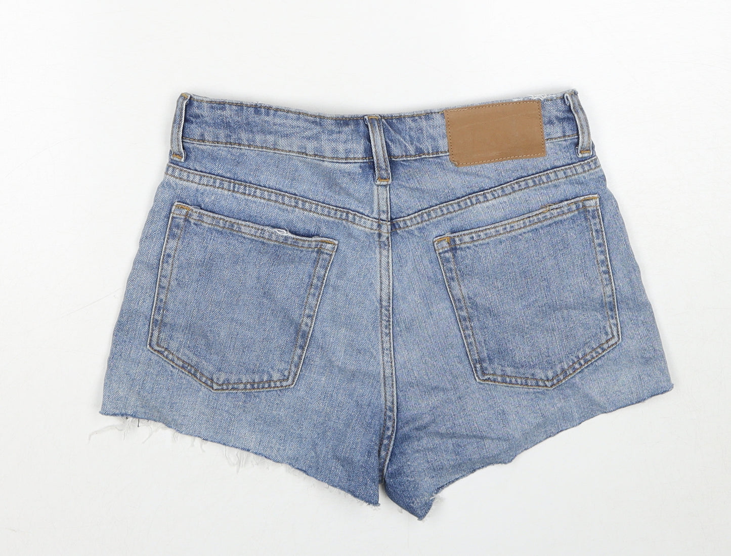 Divided by H&M Womens Blue Cotton Cut-Off Shorts Size 6 Regular Zip
