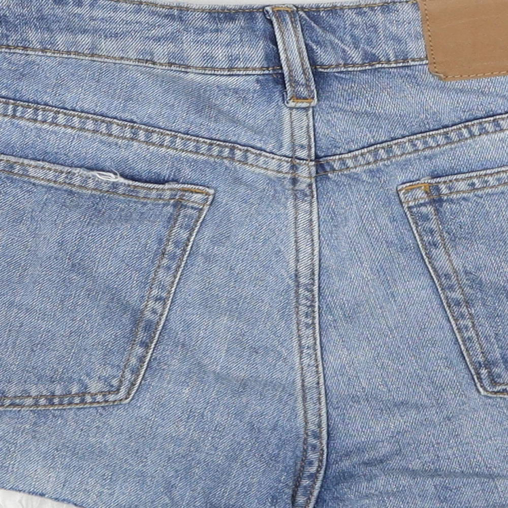 Divided by H&M Womens Blue Cotton Cut-Off Shorts Size 6 Regular Zip