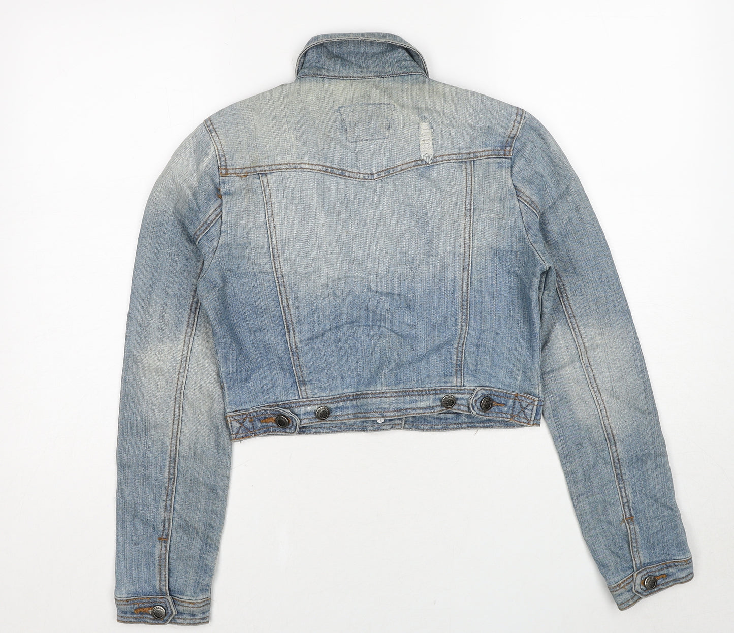 Hot Kiss Womens Blue Jacket Size S Button - Lace Details