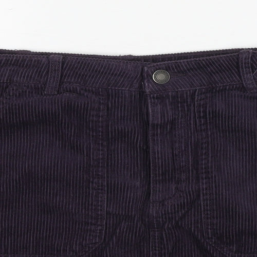 Stradivarius Womens Purple Cotton A-Line Skirt Size 10 Zip