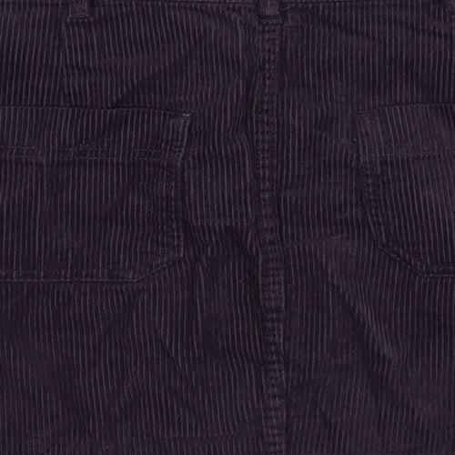 Stradivarius Womens Purple Cotton A-Line Skirt Size 10 Zip