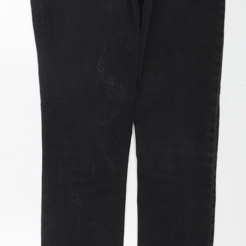 River Island Womens Black Cotton Skinny Jeans Size 12 Regular Zip