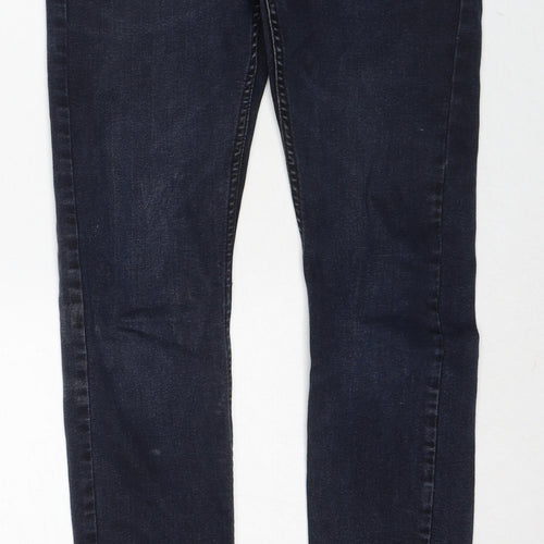 Topman Mens Blue Cotton Skinny Jeans Size 30 in L30 in Regular Zip