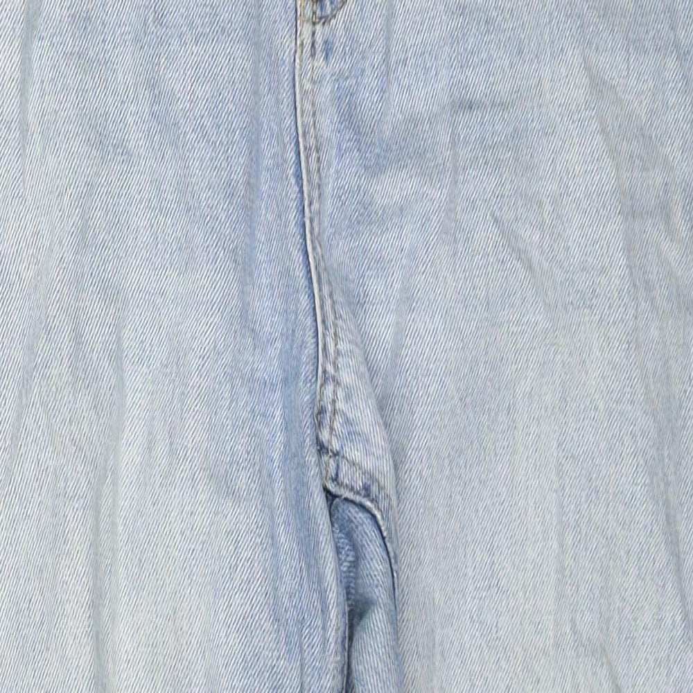 Miss Selfridge Womens Blue Cotton Mom Jeans Size 10 Regular Zip