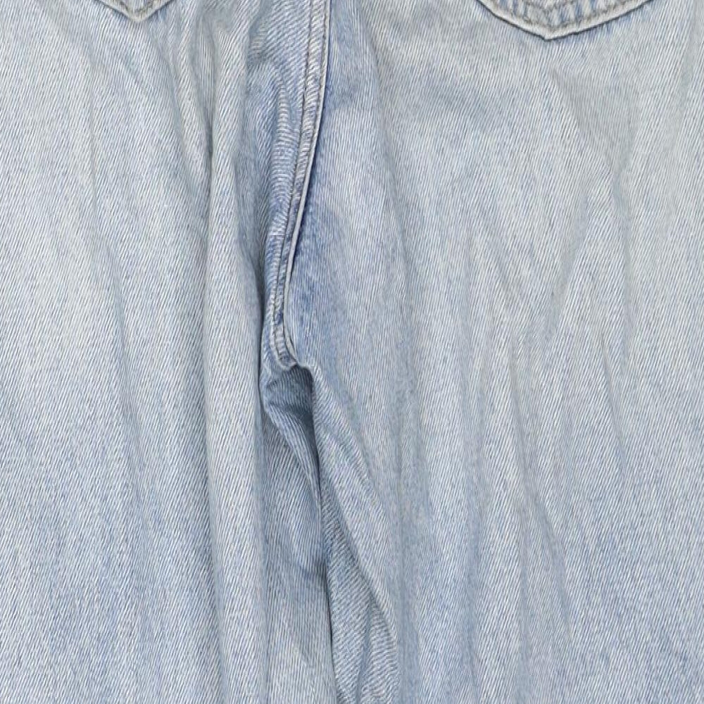 Miss Selfridge Womens Blue Cotton Mom Jeans Size 10 Regular Zip