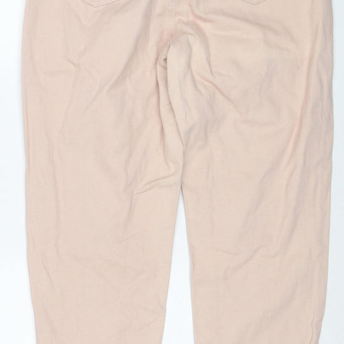 Missguided Womens Beige Cotton Mom Jeans Size 12 Regular Zip