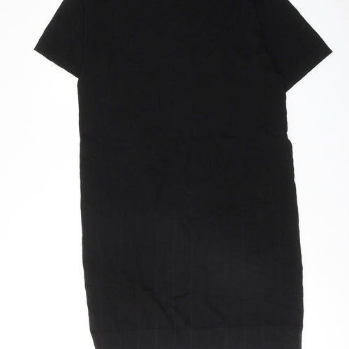 H&M Womens Black Viscose Jumper Dress Size S Round Neck Pullover