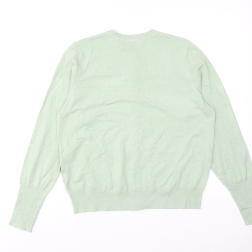 Marks and Spencer Womens Green Round Neck Viscose Cardigan Jumper Size 14