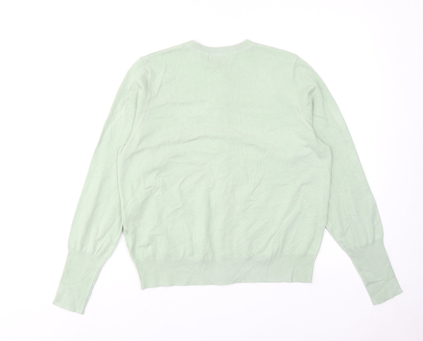 Marks and Spencer Womens Green Round Neck Viscose Cardigan Jumper Size 14