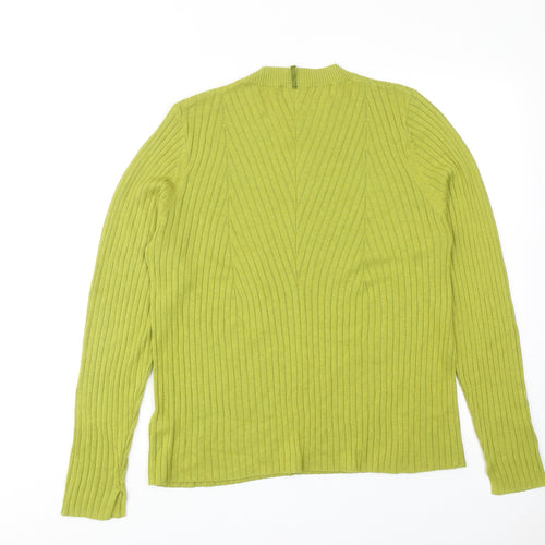 Per Una Womens Green Round Neck Viscose Pullover Jumper Size 14