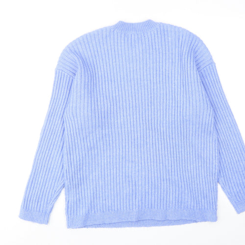 Marks and Spencer Womens Blue Round Neck Polyester Pullover Jumper Size M