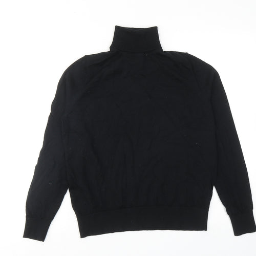 Marks and Spencer Womens Black Roll Neck Wool Pullover Jumper Size 12