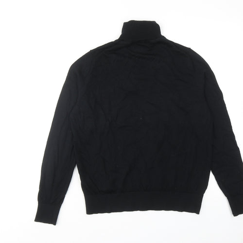 Marks and Spencer Womens Black Roll Neck Wool Pullover Jumper Size 12
