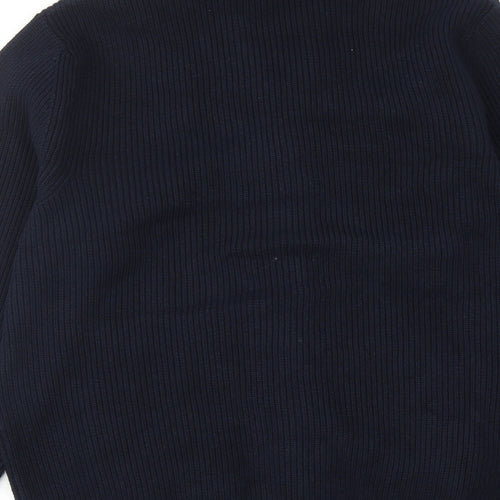 Marks and Spencer Mens Blue V-Neck Polyester Cardigan Jumper Size XL Long Sleeve