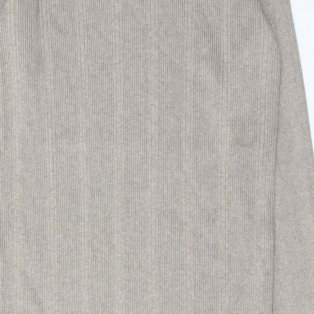 Marks and Spencer Womens Brown Viscose Jumper Dress Size 16 Roll Neck Pullover