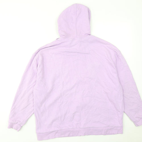 Marks and Spencer Womens Purple Cotton Full Zip Hoodie Size 20 Zip