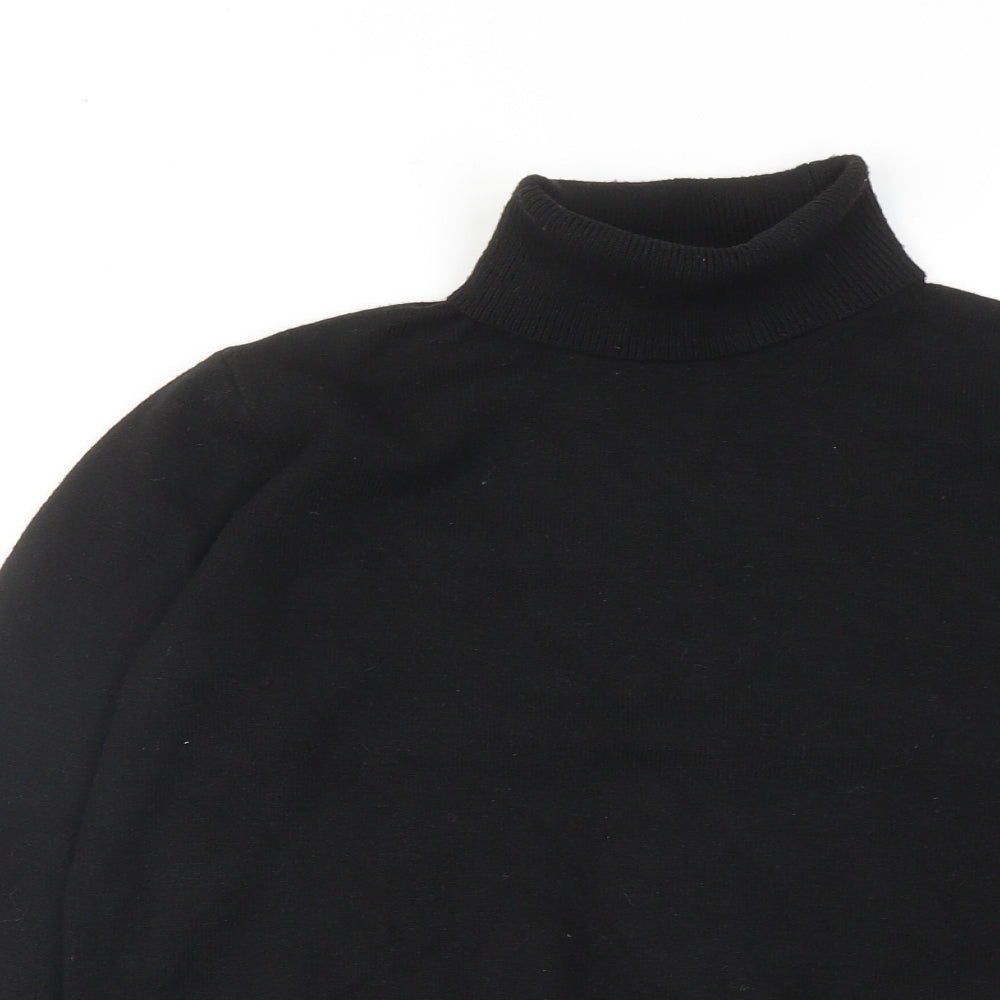 Marks and Spencer Womens Black Roll Neck Polyester Pullover Jumper Size S