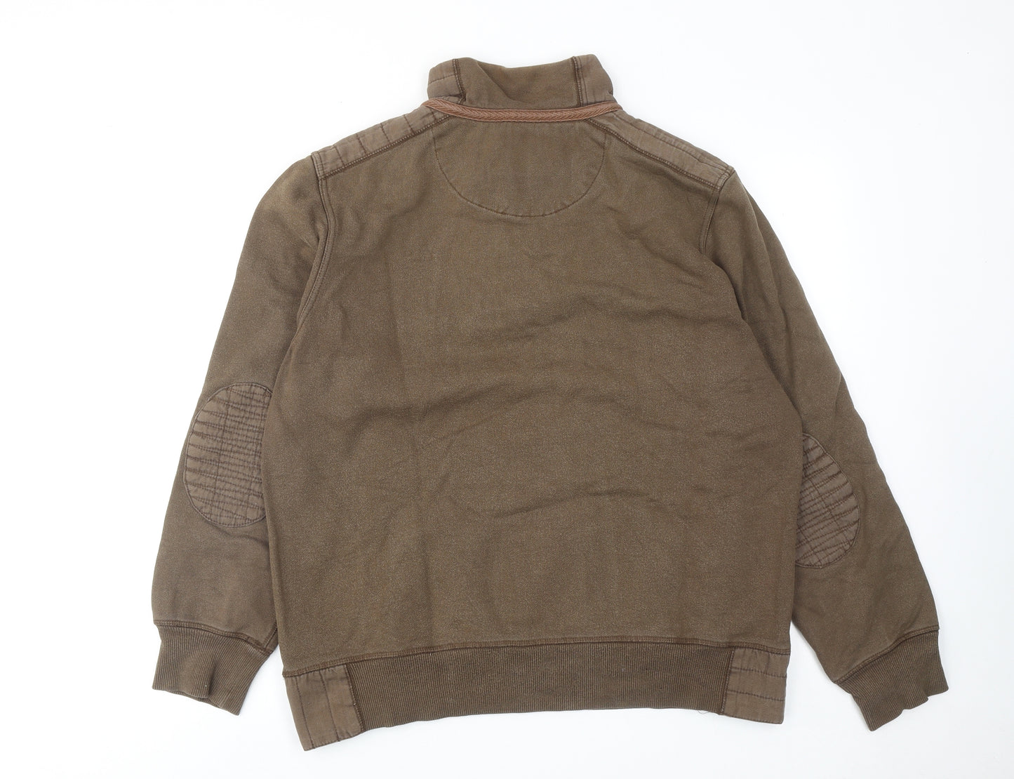 Marks and Spencer Mens Brown Cotton Henley Sweatshirt Size L