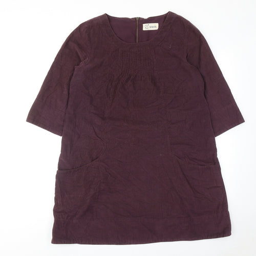 Seasalt Womens Red Cotton A-Line Size 14 Round Neck Zip