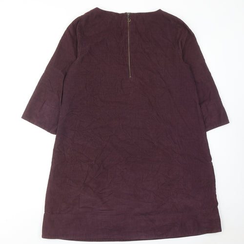 Seasalt Womens Red Cotton A-Line Size 14 Round Neck Zip