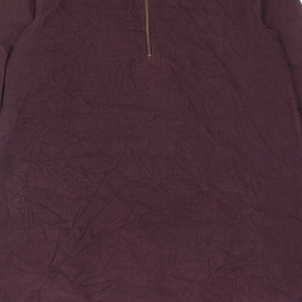 Seasalt Womens Red Cotton A-Line Size 14 Round Neck Zip
