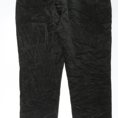 Marks and Spencer Mens Green Cotton Trousers Size 40 in L29 in Regular Zip